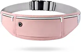Pochete Esportiva Slim Impermeável para Corrida e Academia – Porta Celular de Cintura Ajustável (Rosa)