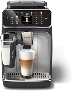 Philips Fully Automatic Coffee Maker Series 5500-20 Hot and Iced Coffees, QuickClean LatteGo Milk System, 40% Quieter Than…