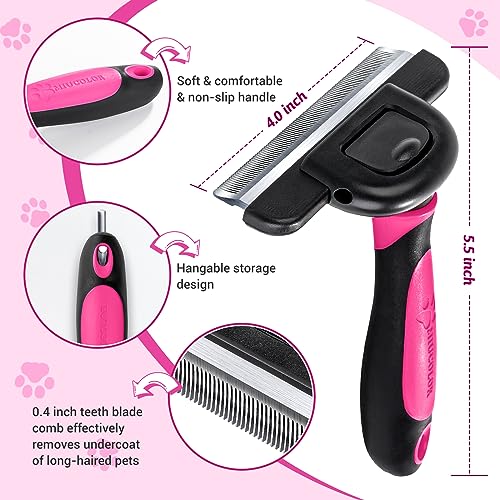 Image of MIU COLOR Long Hair Pet Grooming Brush for Medium & Large Dogs & Cats,Pink