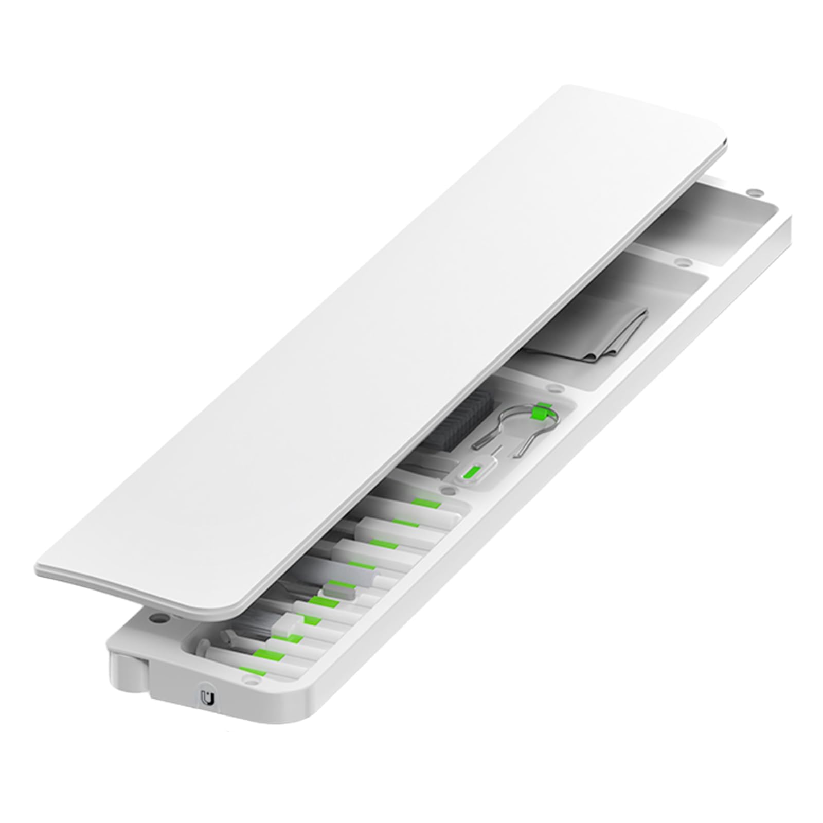 2-in-1 Keyboard Wrist Rest with Cleaning Tool Kit - Ergonomic Memory Cotton Palm Pad with 22-Piece Cleaning Set, Magnetic Storage & Phone Stand for 85% Mechanical Keyboards