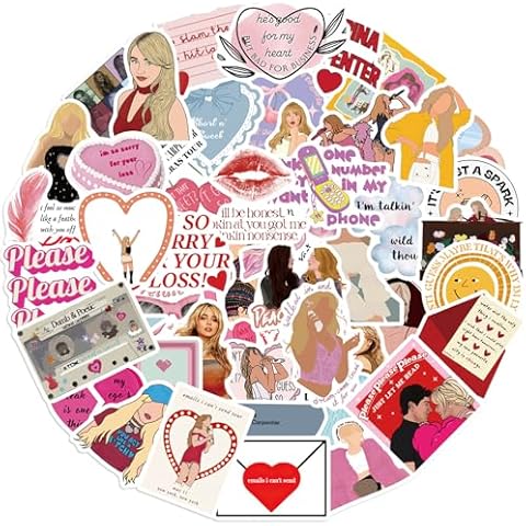 50Pcs Sabrina Carpenter Sticker, Music Singer Sabrina Carpenter Waterproof Vinyl Stickers for Adult Teen Girl Water Bottle, Laptop, Phone, Computer, Guitar, Notebook, Skateboard Cover