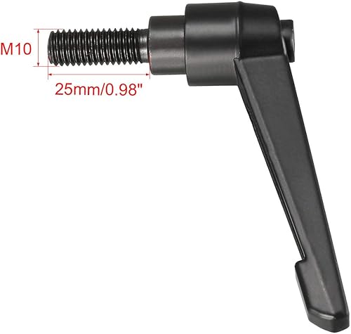 Miniatura 29 de uxcell 2 piezas de manija de palanca de sujeción ajustable M8 x 0.787 in óxido negro métrico acero al carbono macho roscado perillas de mano