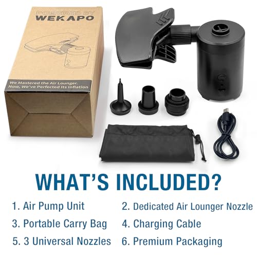 WEKAPO Portable Electric Air Pump & Nozzle Set for Air Loungers - image 6