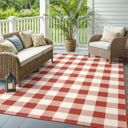 Sphinx Meridian Area Rug 2598R Outdoor Red Crosshatch Country 8' 6" x 13' 0" Rectangle