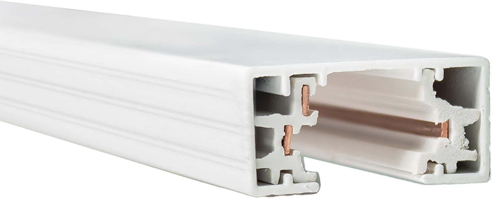 WAC Lighting, H Track 4FT Single Circuit 120V with 2 Endcaps in White