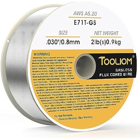 TOOLIOM E71T-GS .030" Diameter 2-Pound Spool Flux Core Self-shielded Carbon Steel MIG Welding Wire Cover