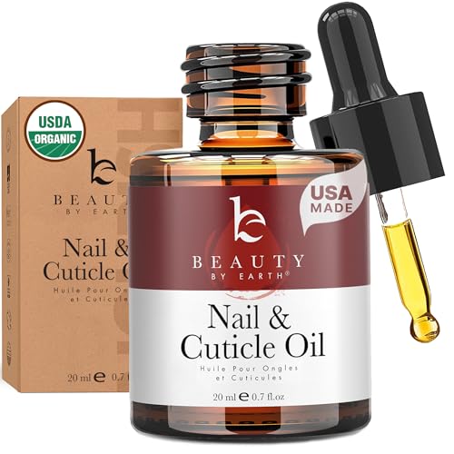 Organic Nail and Cuticle Oil – USA Made with Natural Ingredients, Nail Oil for Growth & Strength with Jojoba and Vitamin E, Perfect for Damaged Nails & Cuticle Softener, Nails Care Products