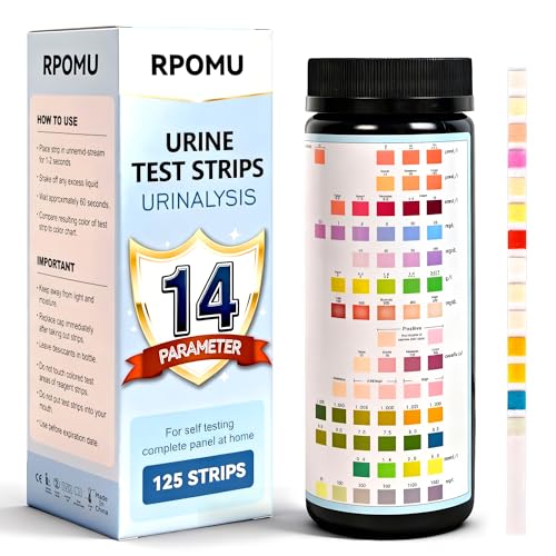 Urine Test Strips for Urinalysis 14 Parameter 125 Strips UTI Urinalysis Test Strips for Testing Full Panel