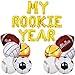 Sports Foil Balloon Set 1st Birthday, MY ROOKIE YEAR Foil Balloon with Baseball Football Soccer Volleyball Basketball Foil Balloons for Rookie Of The Year 1st Birthday Decorations