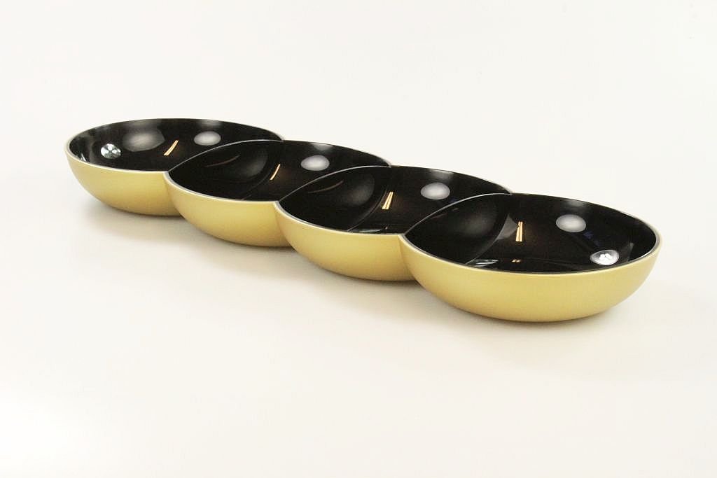 TUPPERWARE Allegra Perle schwarz gold Servierschale Servierschalenquartett