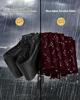 Chakipee Regenschirm Groß Sturmfest Kompakter Reise für Damen und Herren– Automatik Auf und Zu Taschenschirm Tragbarer UV-Schirm, Taschenschirme Schwarz 210T Beschichtung 115 cm Spannweite 8 Rippen – Ansicht 6