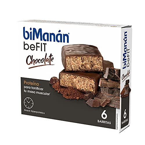 BIMANÁN Befit, Barritas De Proteína, Para Tonificar Tu Masa Muscular, Sabor Chocolate, 6 Unidades (Paquete de 1)
