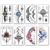 Large Chest Temporary Tattoo Sticker, Mandala Back Waist Temporary Tattoo Sticker, Fake Tattoos for...