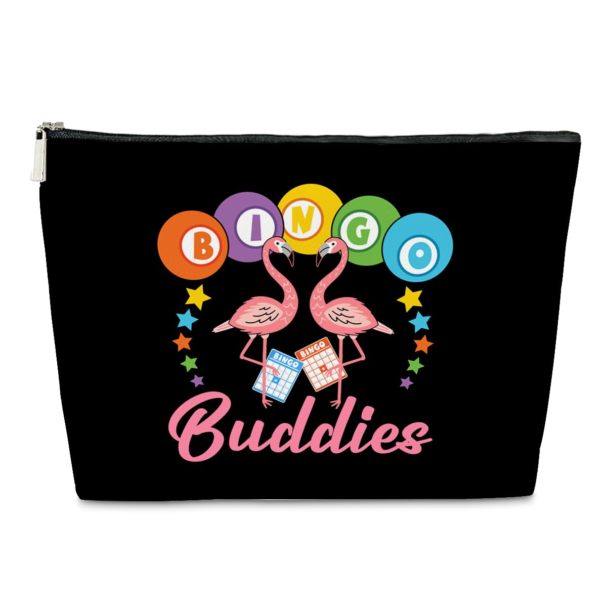 JioJio Chan Bingo Game Lover Gift Makeup Bag, Casino Gambling Games，Birthday Christmas Gift for Women, Bingo Player, Casino Lovers, Women Travel PU