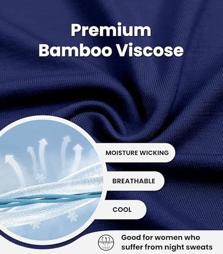 Image of NACHILA Bamboo Viscose Pajamas for Women Pleated Ruffle Tank Top Pjs Set