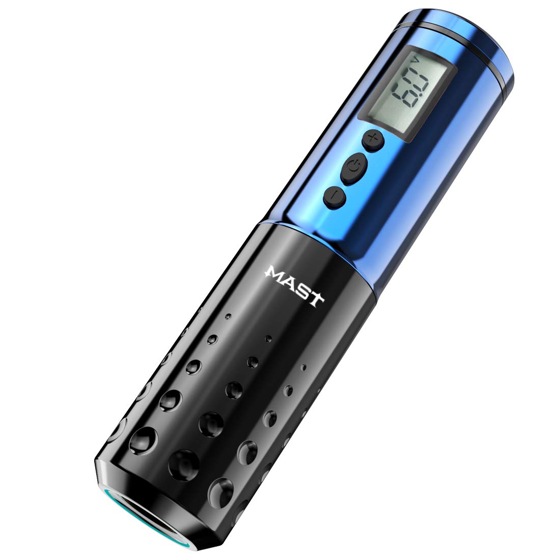 Mast Lancer Wireless Rotary Tattoo Pen Machine 2Pcs Replaceable 1900mAh Batteries Digital LED Display Power Supply Q015 (Blue)
