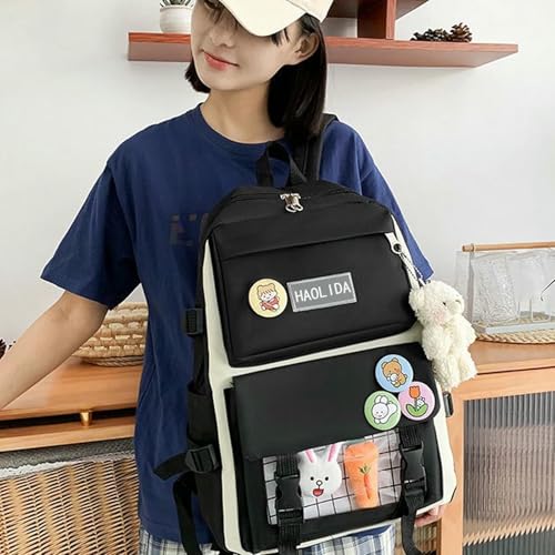 Sac à dos étanche bleu pour l'école avec de jolis pendentifs