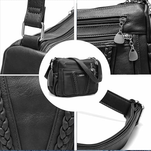 Image of Womens Purses and Handbags Ladies Pocketbooks Soft Leather Crossbody Bags for Women Multi-Pocket Shoulder Bag