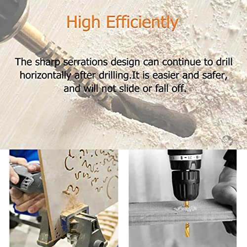 Yuentoen Twist Drill Bits - 8Pcs Serrated Drill Bit Set, Titanium Coated Hss Sharp 3-10Mm Carpenter Hacksaw Drill Bit Spiral Saw Drill Bit For Wood Woodworking Steel Metal Plastic Screw Hole Saw #TOP4