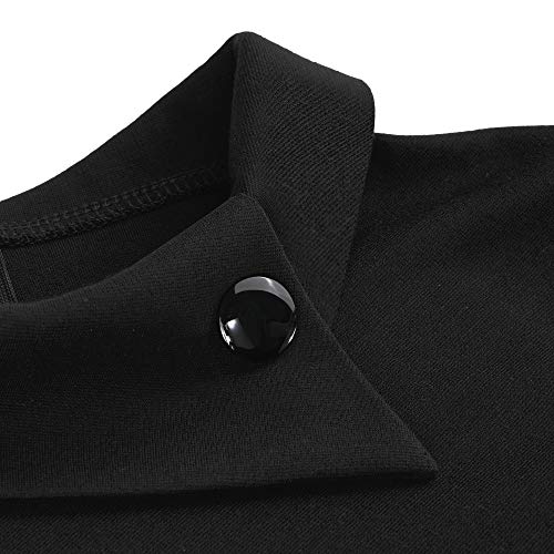Homeyee Women's Retro Pleated Bodycon Work Office Pencil Dresses B597 B574(Black-3/4 Sleeve,8) #TOP4