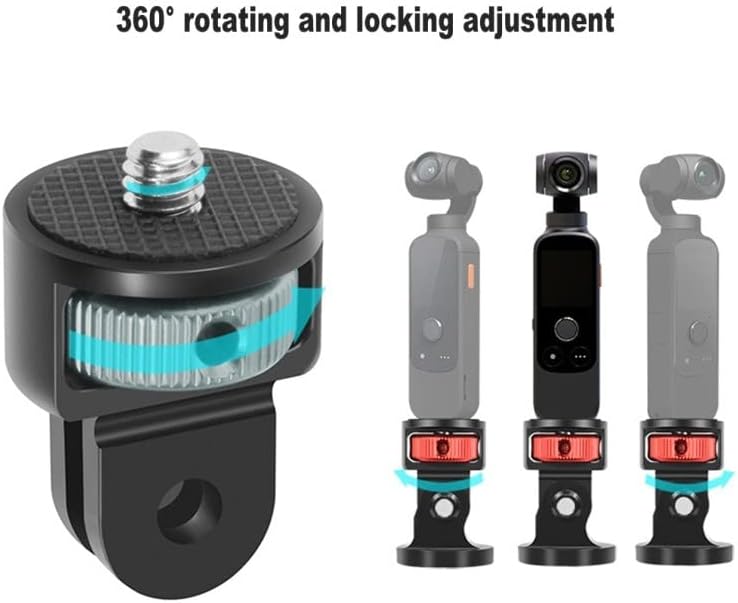 Miniatura 4 de FunMax Trípode de cámara de aluminio ajustable de 360 14"-20 montaje adaptador de conversión para Gopro Hero 1098, Insta360, DJI Osmo, AKASO y otros
