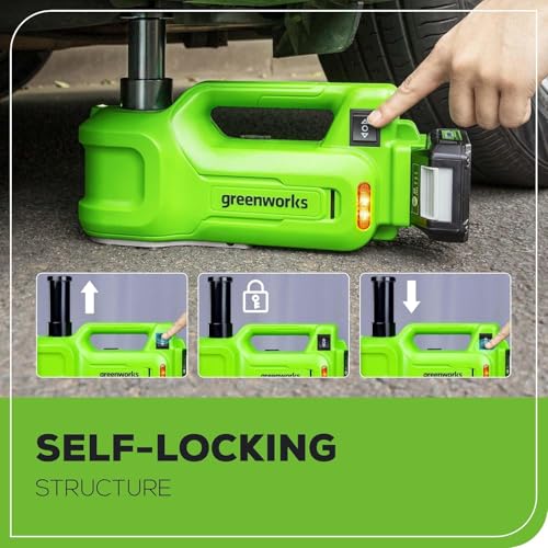 Image of Greenworks 24V Brushless 2 pcs Cordless Power Tool Combo Kit, include 3 /8 inch 150-ft lbs. Impact Wrench, 3 Ton Max Loading Car Jack, Include 2 x 2Ah Batteries and 1 Fast Charger