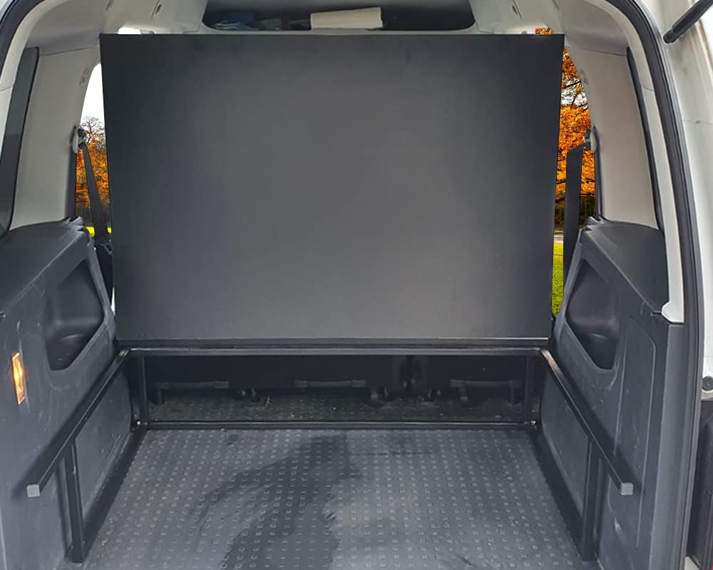 BREMER SITZBEZÜGE Multiflexboard pieghevole compatibile con VW Caddy dal 2003 al 2022 - Estensione per letto da campeggio, per camper e camper, altezza ca. 31 cm, con console di colore nero