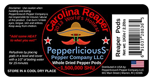Whole Dried Carolina Reaper Chili Pepper Pods, 1 Kilo / 2.2Lbs #TOP1