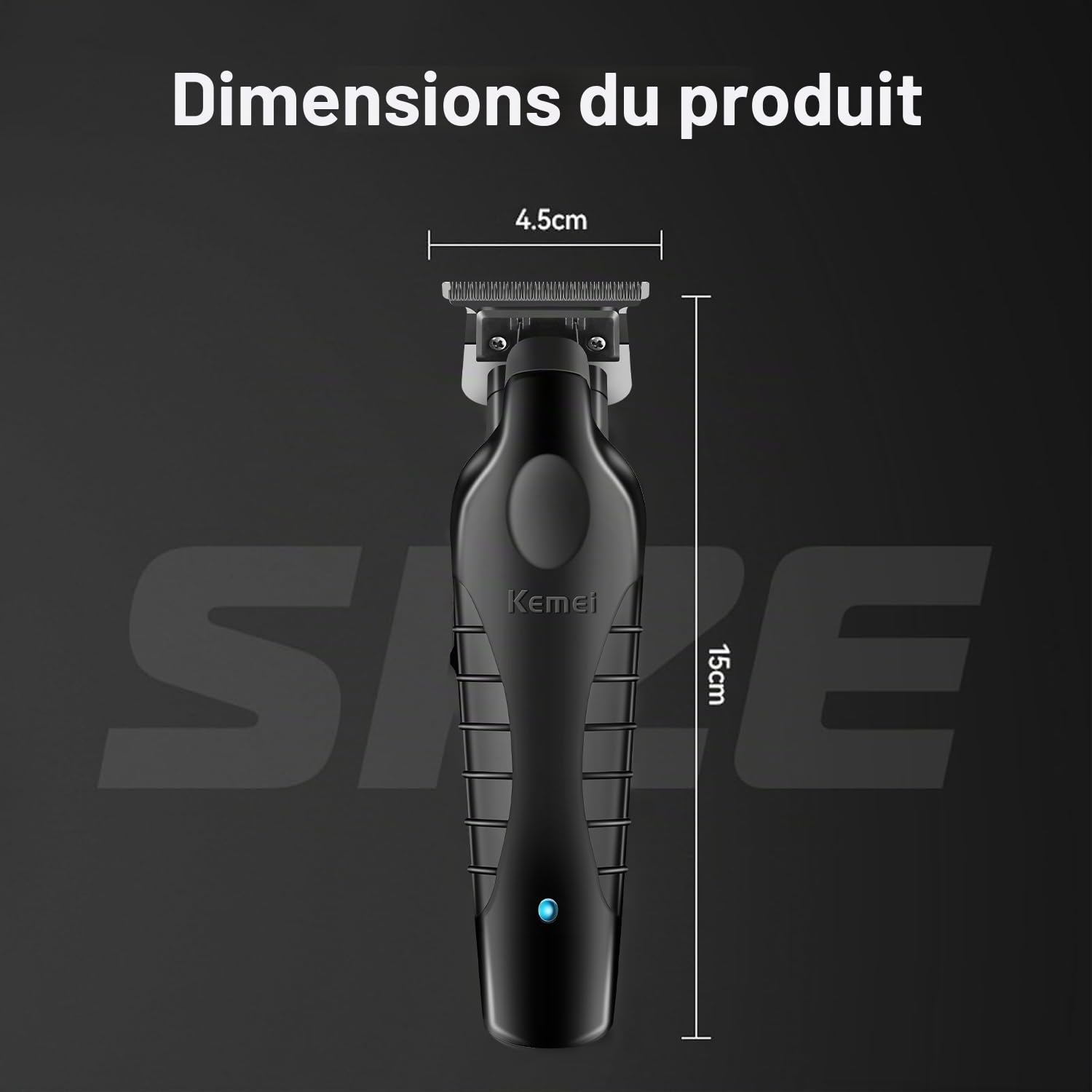 KEMEI 2299 Professionnelle Sans Fil Tondeuse Cheveux Hommes, Tondeuse Barbe Homme électrique, Tondeuse à Lame en T Zéro écartement Pour Homme