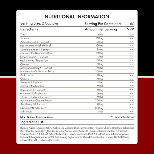 SASH Vitality Liver Cleanse Detox & Repair - Milk Thistle, Dandelion, Artichoke - 2 Months Supply - Natural Ingredients for Healthy Liver Detox Function - Premium Liver Supplement - 120 Vegan Capsules