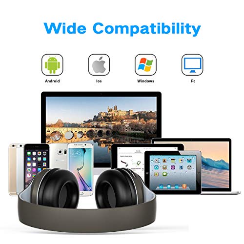 Cuffie Bluetooth Wireless Over ear G5 con Microfono e stereo Hi-Fi Ricaricabile,Auricolari Senza Fili con Paraorecchie aderenti,Cuffie Pieghevoli con Bluetooth 4.2 per Smartphone/PC/TV
