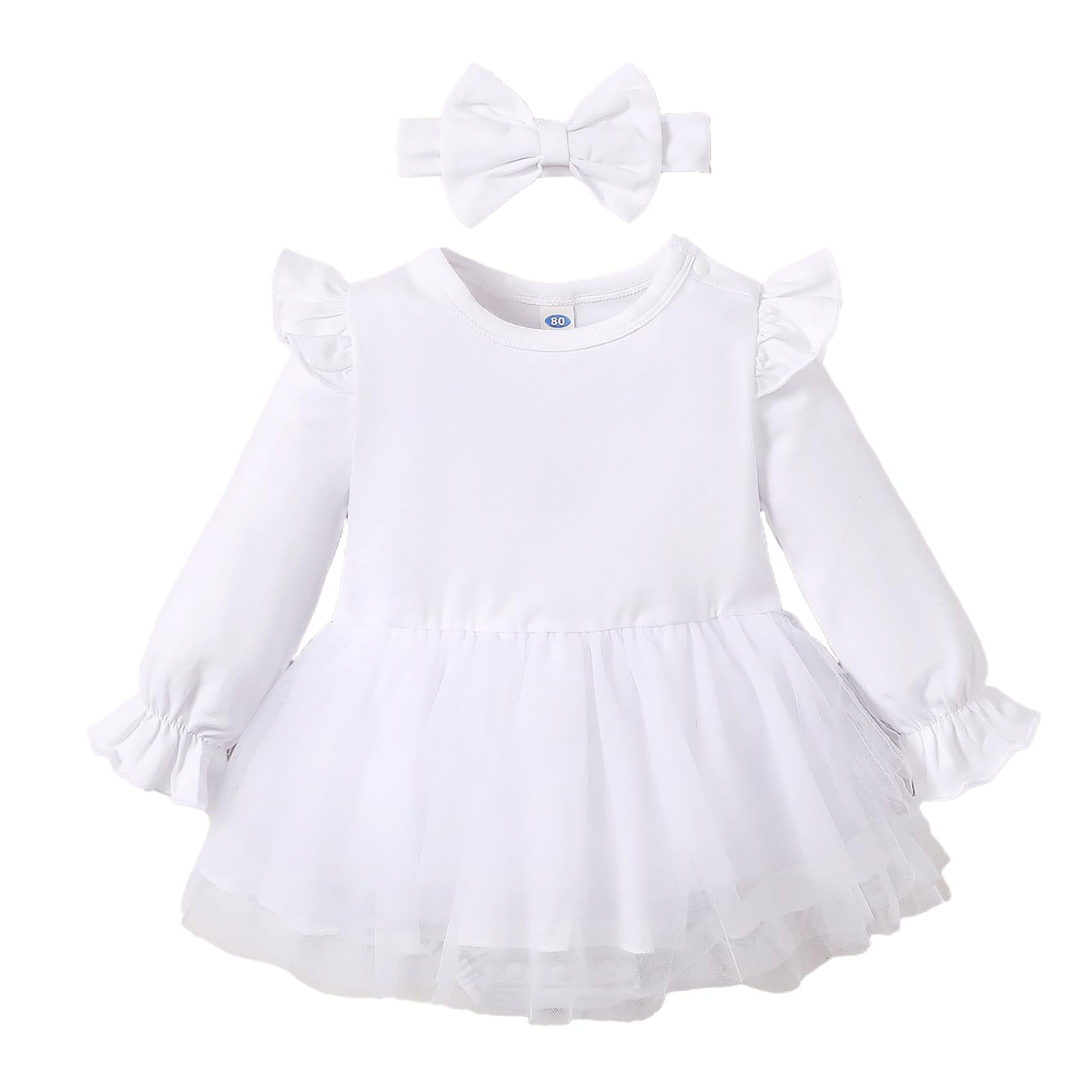 Magic Park 0-18M Infant Bodysuit Tutu Dress Baby Girl Romper Dress Toddler Solid Color Tulle Skirt Baptism Holidays Outfits