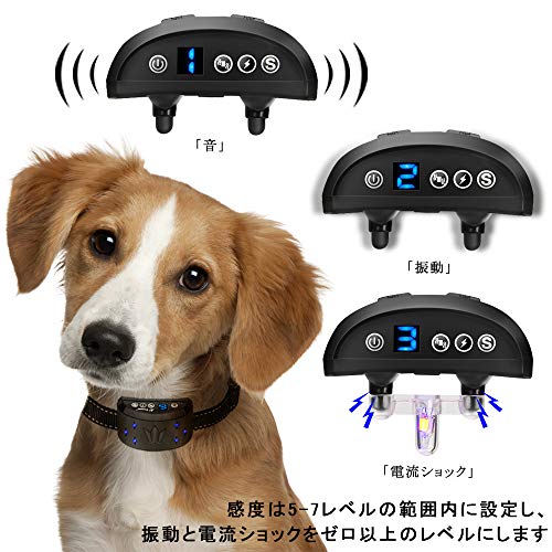 最安値 犬無駄吠え防止首輪 しつけ用首輪 充電式 吠え防止 むだぼえ矯正 グッズ 犬トレーニング 静電ショック 振動 ビープ音を搭載 感度7段階調節 小型 中型 大型犬種対応の価格比較