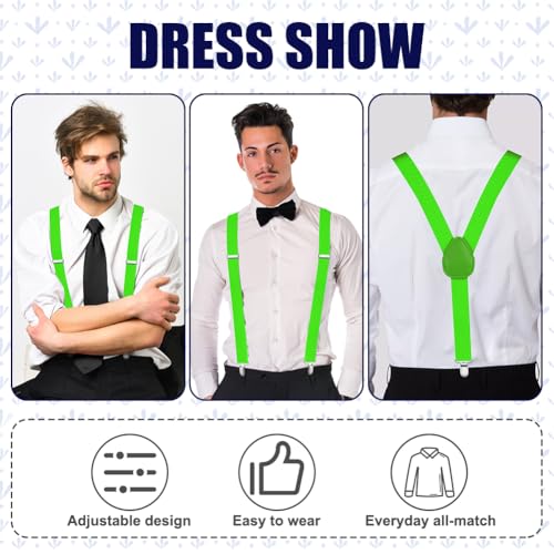 Image of Aomig Men's Adjustable Wide Braces, Extra Wide X Braces for Men, Braces for Men with Very Strong 4 Clips - 3.5 cm
