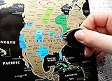 Scratch off map World Scratch card Greeting Cards Detailed 6 Continents wall map Scratch Card Black Gold Push Pin map for Travelers personalized by Mymap