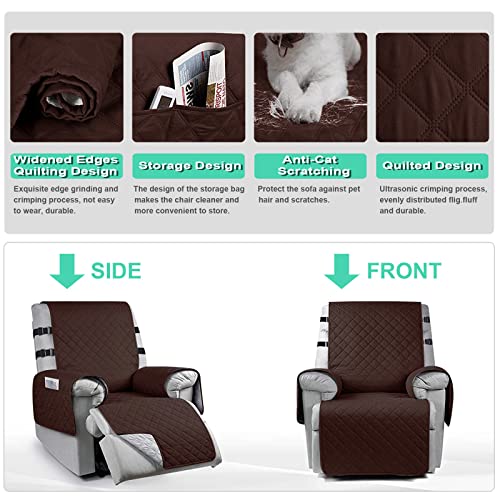 Waterproof Recliner Chair Slipcover With 2 Elastic Straps, Non-Slip Armchair Protector for Families with Pets/Kids, Washable Cover - Image 4