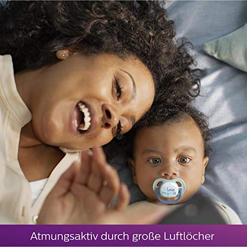 Philips Avent Ultra Air Schnuller, 2er-Pack – BPA-freier Schnuller für Babys von 0 bis 6 Monaten, Elefant/Löwe (Modell SCF085/01) – Bild 3