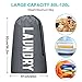 2 Pack XL Travel Laundry Bag, Machine Washable Dirty Clothes Organizer, Large Enough to Hold 4 Loads of Laundry, Easy Fit a Laundry Hamper or Basket (Khaki + Grey)