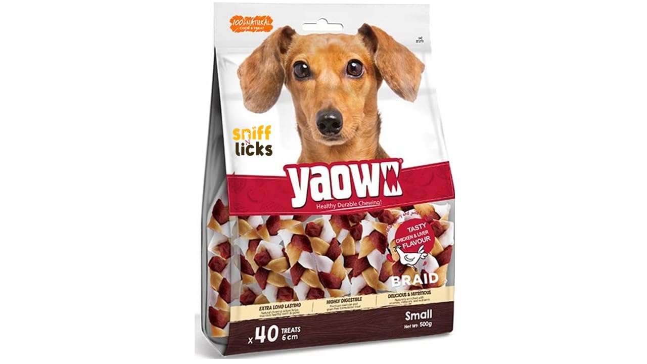 Gnawlers Yaowo Braided Dog Treats (2.5 inch) 500g (Pack of 16) by Sniff N Licks
