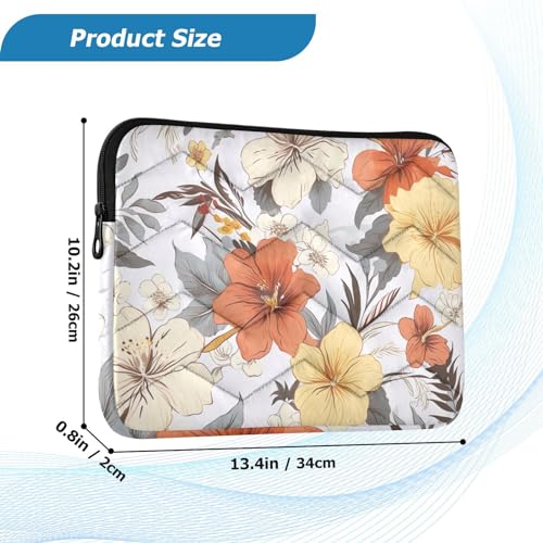 Funda para portátil de 13-14 pulgadas con flores tropicales miniatura 3