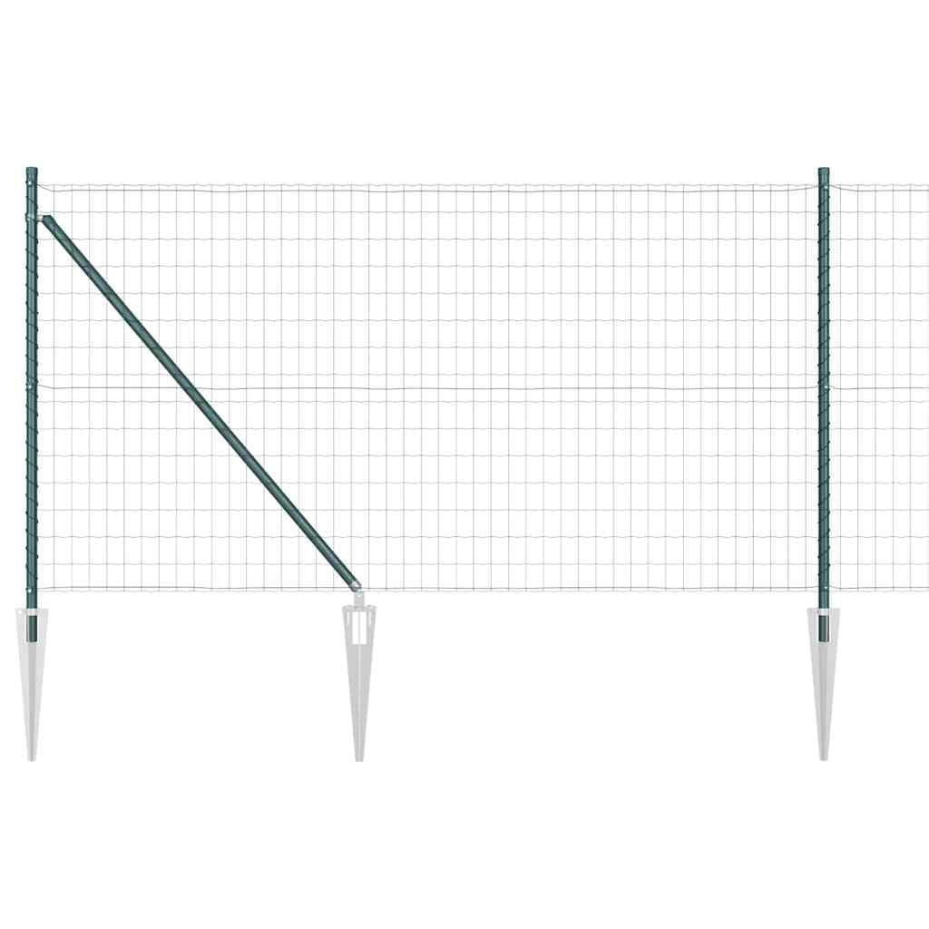 Outdoor Fence Panel with Posts Steel PVC 1x10m Green Garden Boundary Screening Weather Resistant Fencing Kit for Privacy Security Pet Enclosure
