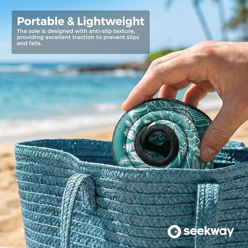 Image of SEEKWAY Water Shoes Women Men Adult Quick-Dry Aqua Socks Barefoot Non Slip for Beach Swim River Pool Lake surf Black SK002(U)