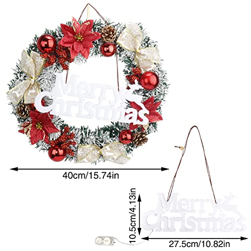 MOPOIN Ghirlanda Natalizia, 40 Cm Ghirlanda Natale...