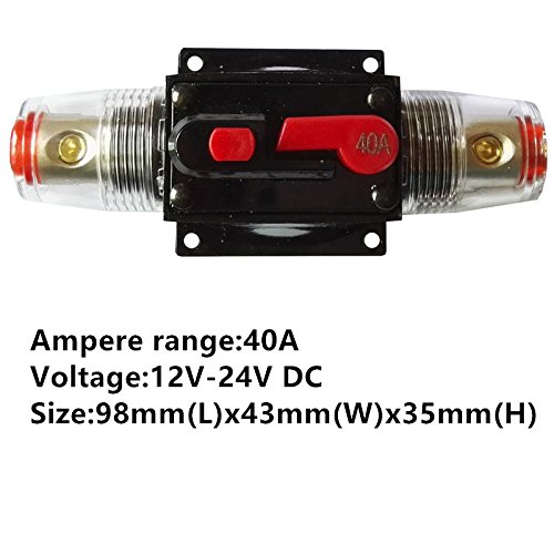 Miniatura 2 de ZOOKOTO 20 A 30 A 40 A 50 A 60 A 80 A 100 A 150 A 200 A 250 A 300 A interruptor de circuito con soporte de fusibles de reinicio manual para auto,