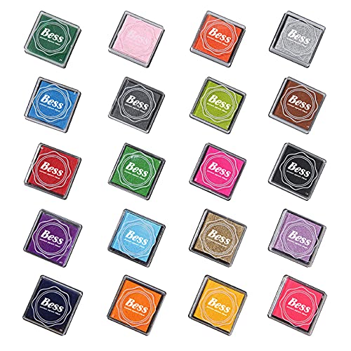 Craft Ink Pad Stamps Partner DIY Color,20 Color Rainbow Finger Ink Pad for Kid's Making Scrapbooking Card, Paper, Wood Fabric, Kid's Rubber Stamp, Beautiful Water-Soluble Colors, Pack of 20.