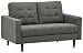 Rivet Cove Mid-Century Tufted Loveseat, 56"W, Dark Grey