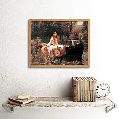 John William Waterhouse The Lady Of Shalott Edit Art Print Framed Poster Wall Decor 12x16 inch, Framed Light Oak 12X16 - Image 2