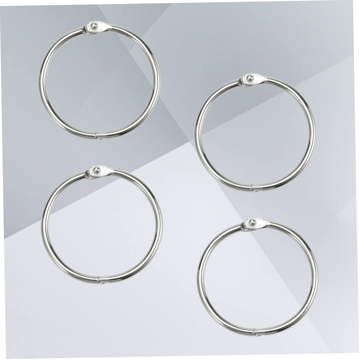 Anelli per Fogli Sciolti in Metallo 100 Pezzi, Argento | Diametro Interno 38mm e Esterno 45mm, Spessore 3, 0mm, per Memo Filing e Sample Holders