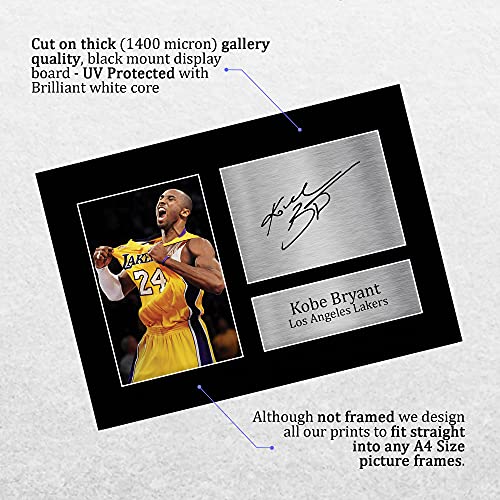 HWC Trading Kobe Bryant Autograph Signed Printed A4 Lakers Photo Display - Afbeelding 4