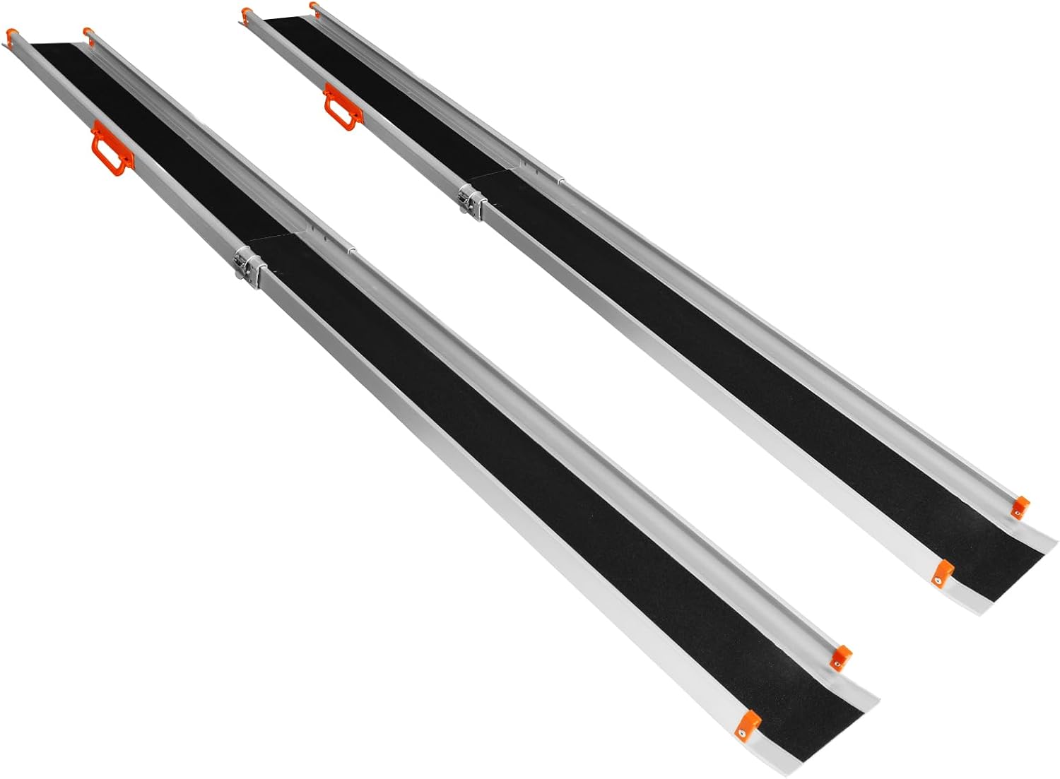 PENSUN Adjustable Aluminum Wheelchair Ramp, 4.5-8 FT Folding Non-Slip Aluminum Handicap Ramp, Non-Skid Portable Foldable Wheelchair Ramps for Home Steps, Stairs, Car, Curbs, Doorways